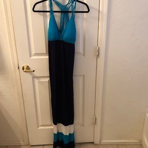 Navy and teal maxi dress